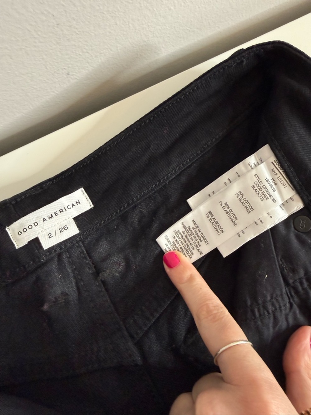 Good American Good Ease Embellished Baggy Jeans Sparkle Wide Leg Black 2/26 NWT - Picture 7 of 13